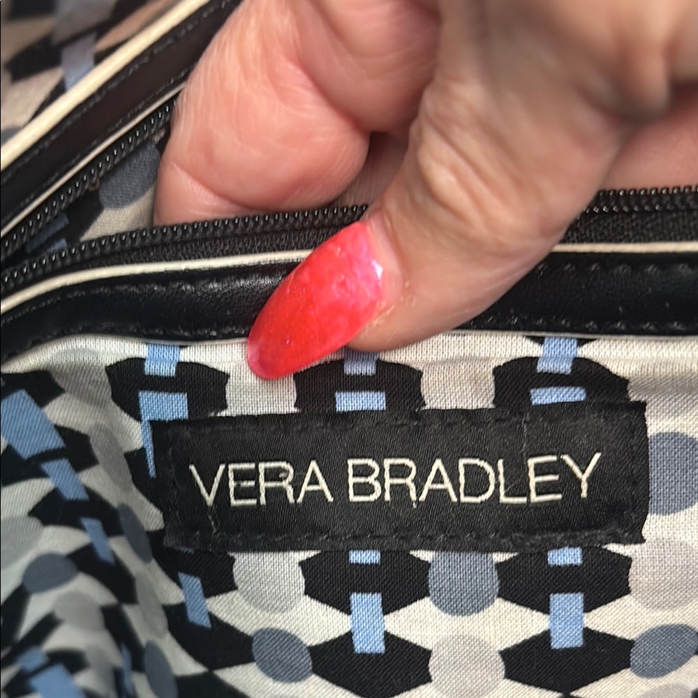 Vera Bradley Ella tote  Black and Gray Tote faux snakeskin pocket - Picture 8 of 11
